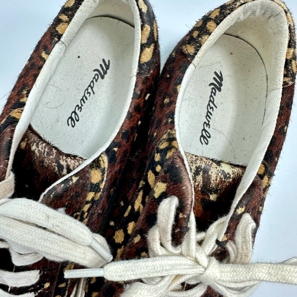 Madewell leopard print calf hair low top sneaker size 6.5 - Picture 10 of 14